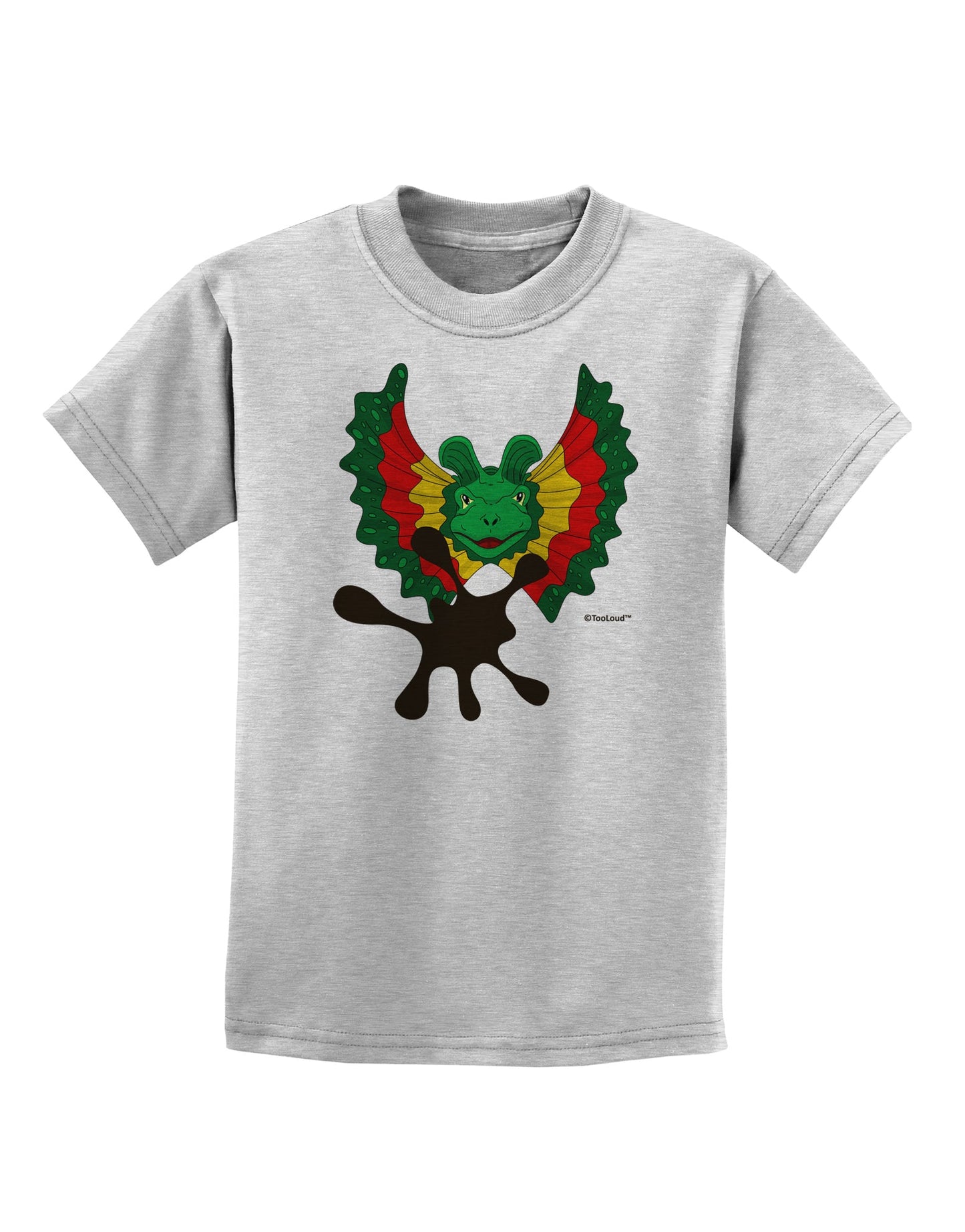 Dilophosaurus Design - Spit Childrens T-Shirt by TooLoud-Childrens T-Shirt-TooLoud-AshGray-X-Small-Davson Sales