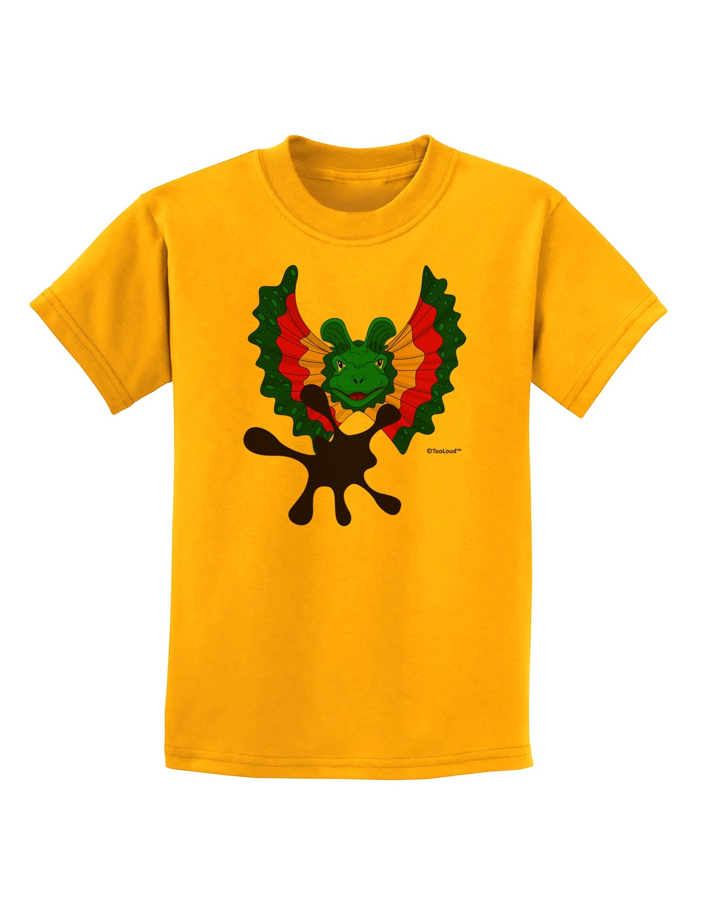 Dilophosaurus Design - Spit Childrens T-Shirt by TooLoud-Childrens T-Shirt-TooLoud-Gold-X-Small-Davson Sales