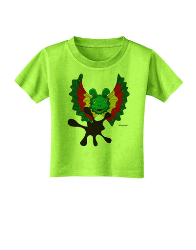 Dilophosaurus Design - Spit Toddler T-Shirt by TooLoud-Toddler T-Shirt-TooLoud-Lime-Green-2T-Davson Sales