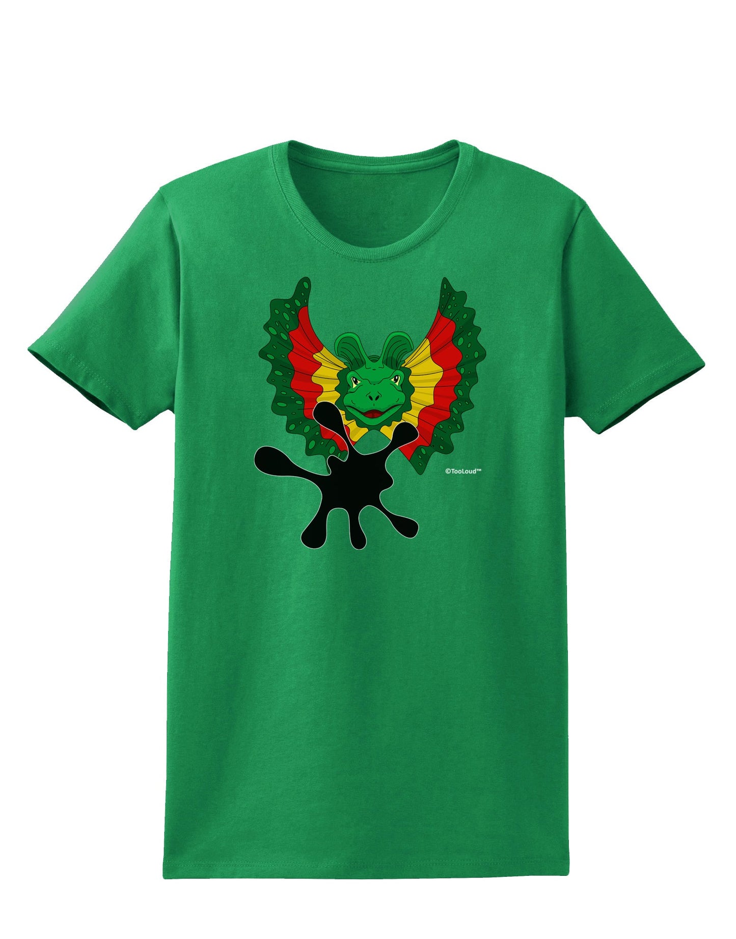 Dilophosaurus Design - Spit Womens Dark T-Shirt by TooLoud-Womens T-Shirt-TooLoud-Kelly-Green-X-Small-Davson Sales
