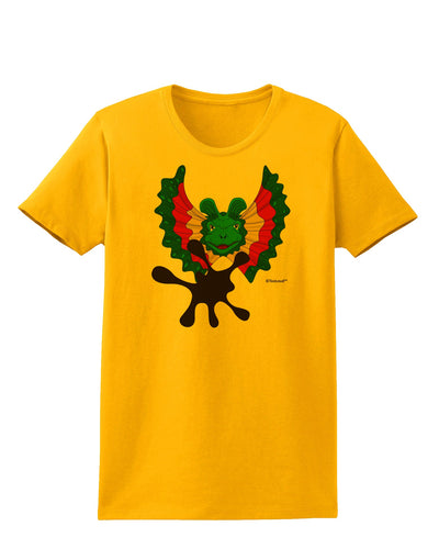 Dilophosaurus Design - Spit Womens T-Shirt by TooLoud-Womens T-Shirt-TooLoud-Gold-X-Small-Davson Sales