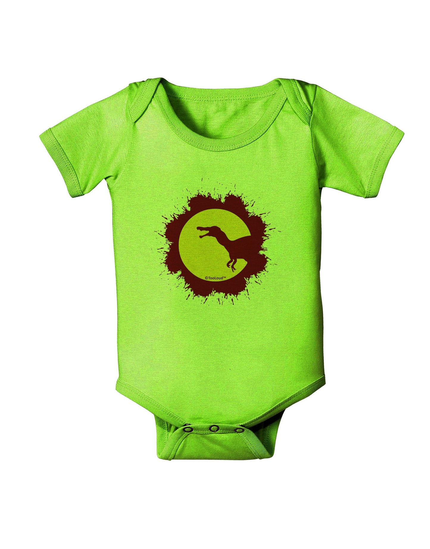 Dinosaur Silhouette Splatter Design Baby Romper Bodysuit by TooLoud-Baby Romper-TooLoud-Lime-Green-06-Months-Davson Sales