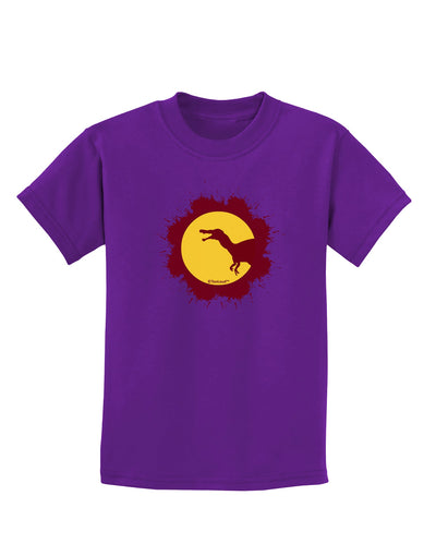 Dinosaur Silhouette Splatter Design Childrens Dark T-Shirt by TooLoud-Childrens T-Shirt-TooLoud-Purple-X-Small-Davson Sales