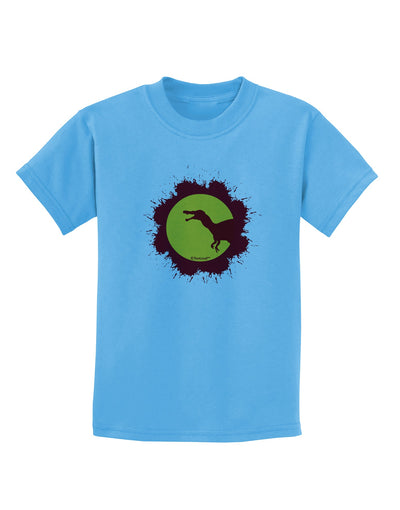 Dinosaur Silhouette Splatter Design Childrens T-Shirt by TooLoud-Childrens T-Shirt-TooLoud-Aquatic-Blue-X-Small-Davson Sales