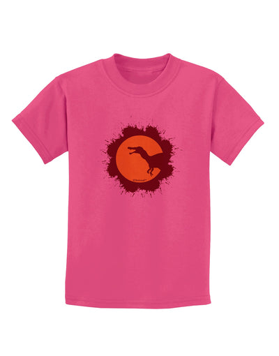 Dinosaur Silhouette Splatter Design Childrens T-Shirt by TooLoud-Childrens T-Shirt-TooLoud-Sangria-X-Small-Davson Sales