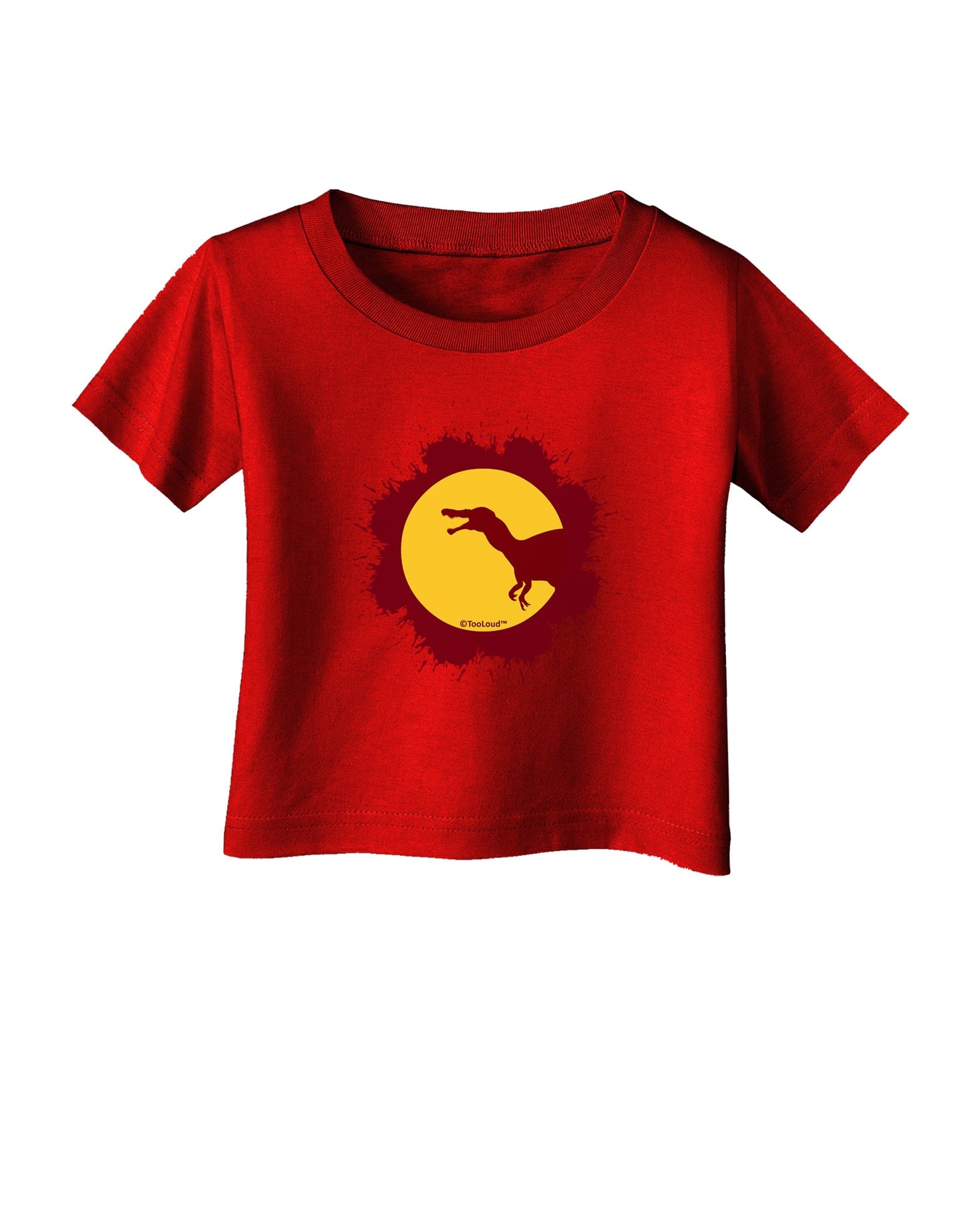 Dinosaur Silhouette Splatter Design Infant T-Shirt Dark by TooLoud-Infant T-Shirt-TooLoud-Red-06-Months-Davson Sales