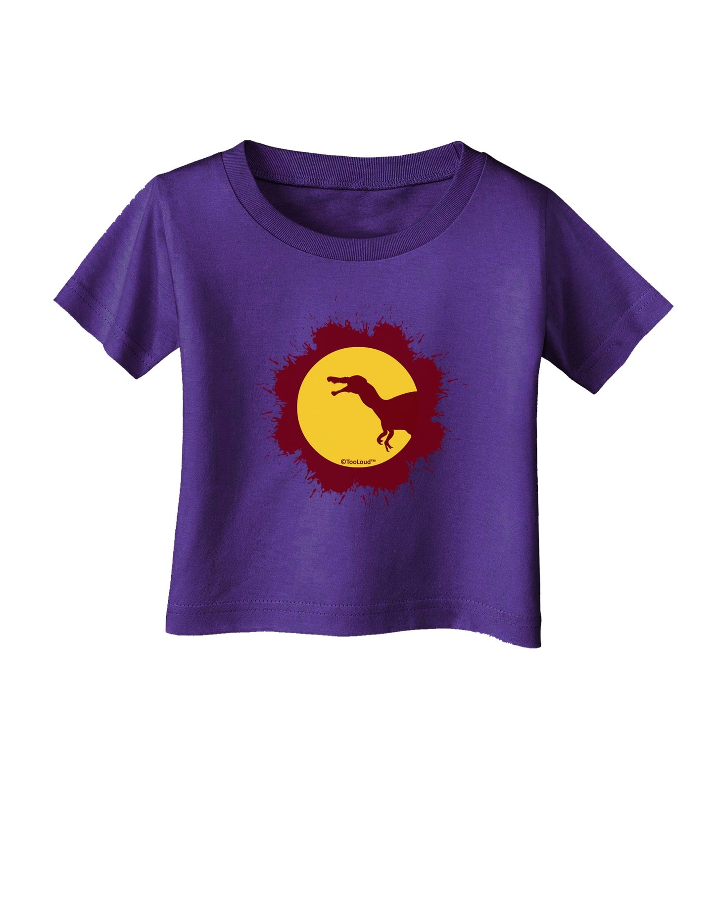 Dinosaur Silhouette Splatter Design Infant T-Shirt Dark by TooLoud-Infant T-Shirt-TooLoud-Purple-06-Months-Davson Sales