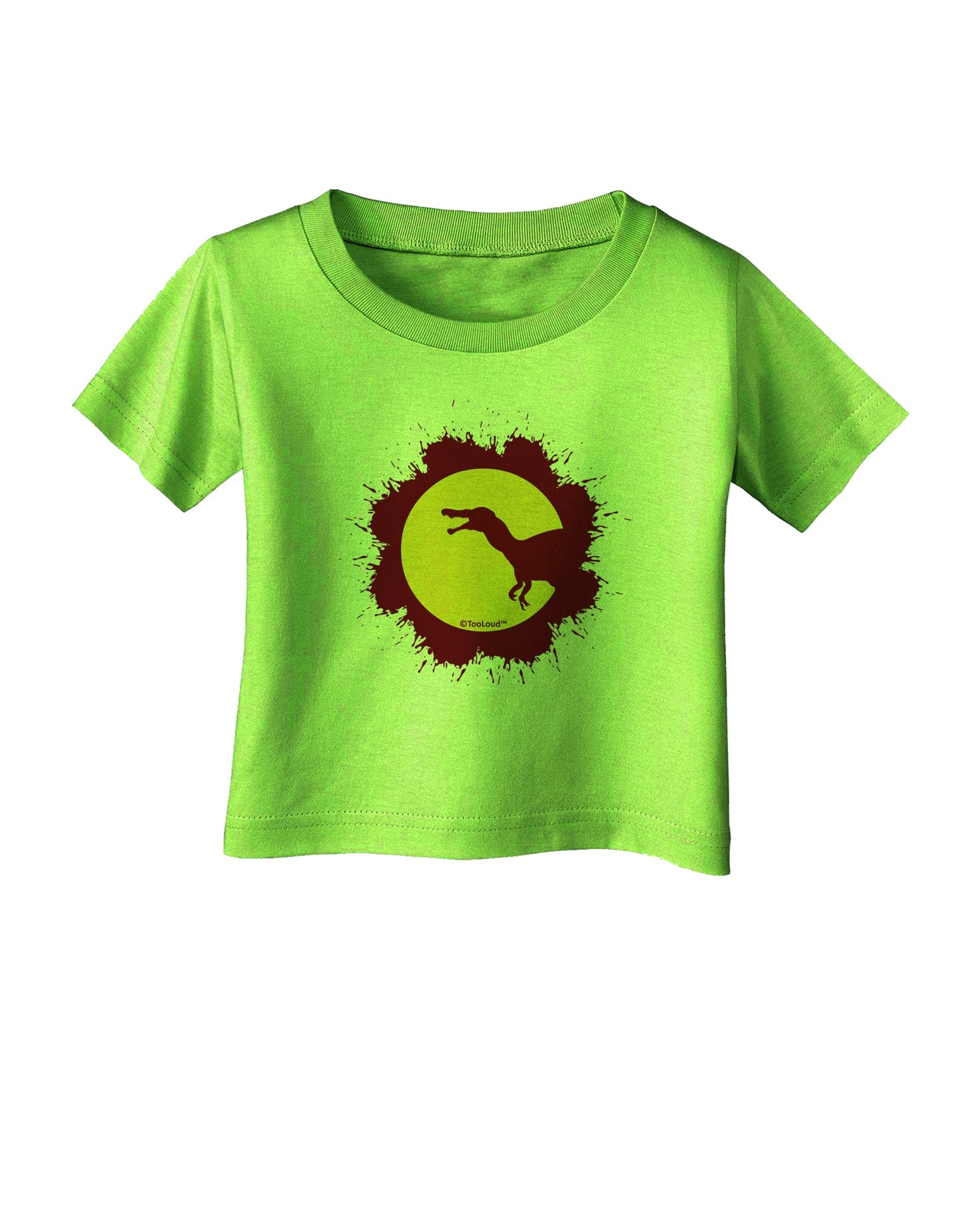 Dinosaur Silhouette Splatter Design Infant T-Shirt by TooLoud-Infant T-Shirt-TooLoud-Lime-Green-06-Months-Davson Sales