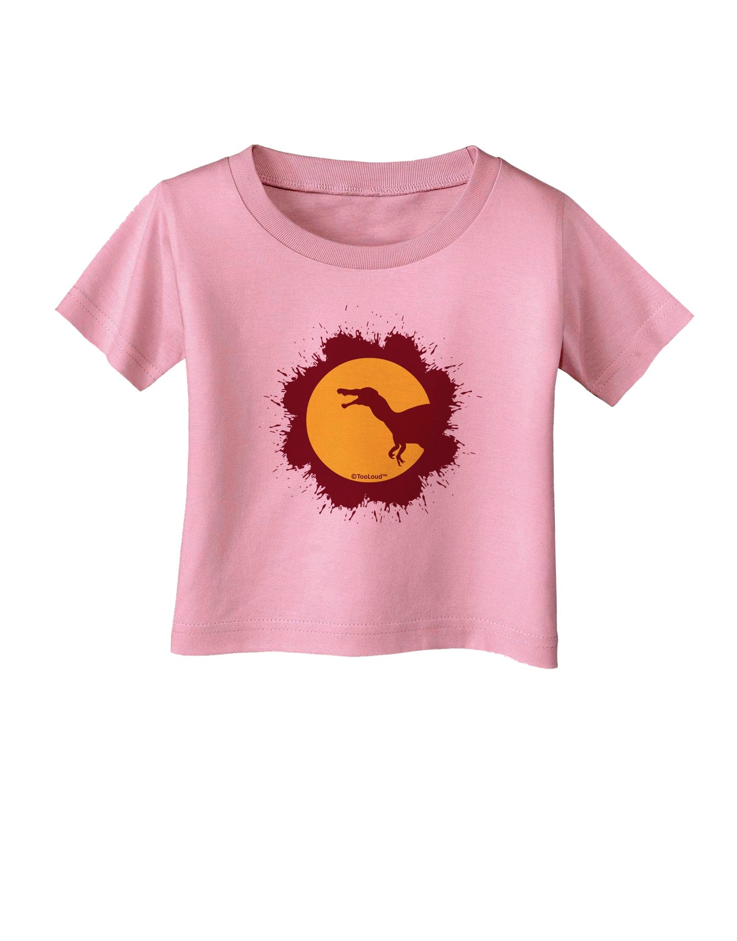 Dinosaur Silhouette Splatter Design Infant T-Shirt by TooLoud-Infant T-Shirt-TooLoud-Candy-Pink-06-Months-Davson Sales