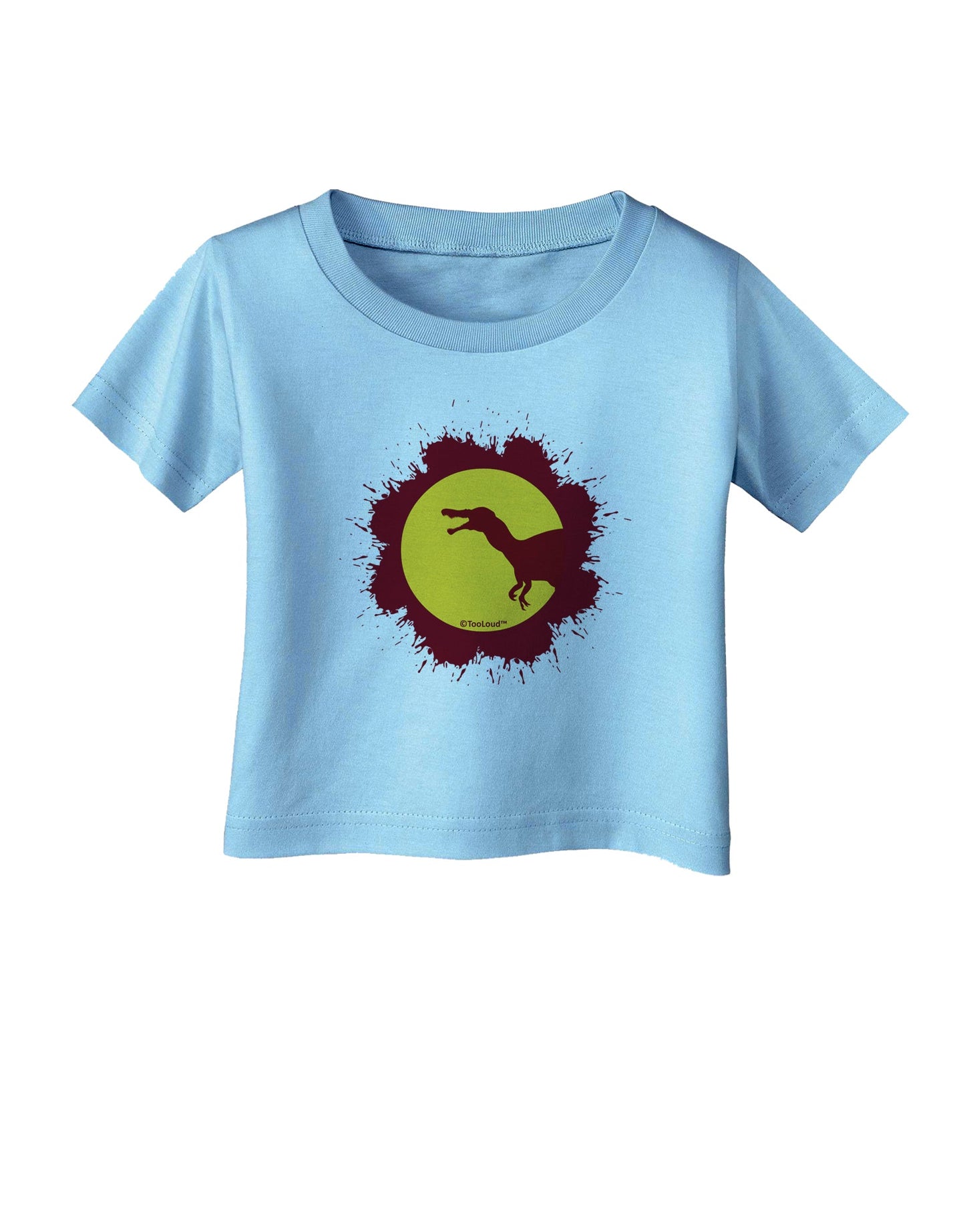 Dinosaur Silhouette Splatter Design Infant T-Shirt by TooLoud-Infant T-Shirt-TooLoud-Aquatic-Blue-06-Months-Davson Sales