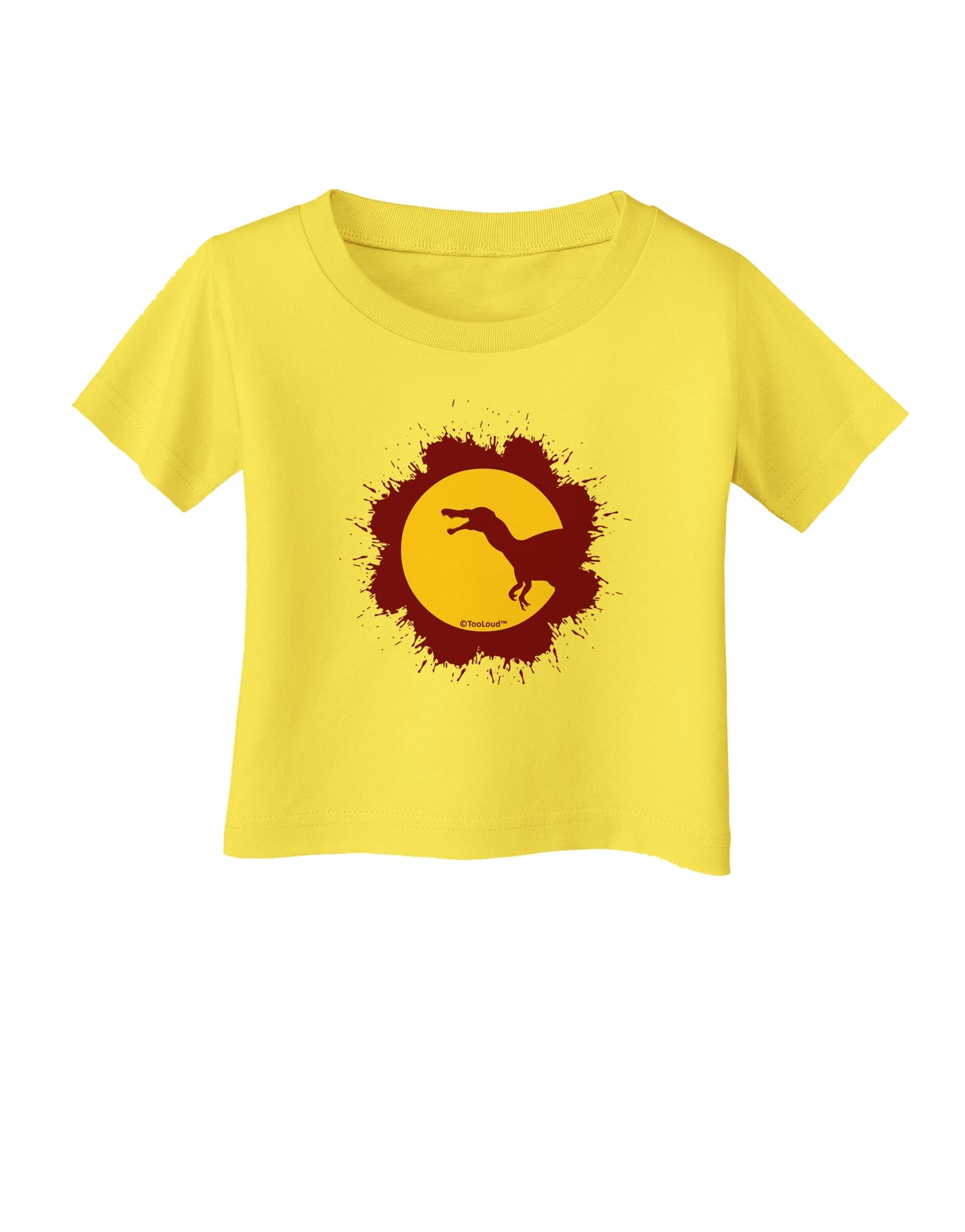 Dinosaur Silhouette Splatter Design Infant T-Shirt by TooLoud-Infant T-Shirt-TooLoud-Yellow-06-Months-Davson Sales