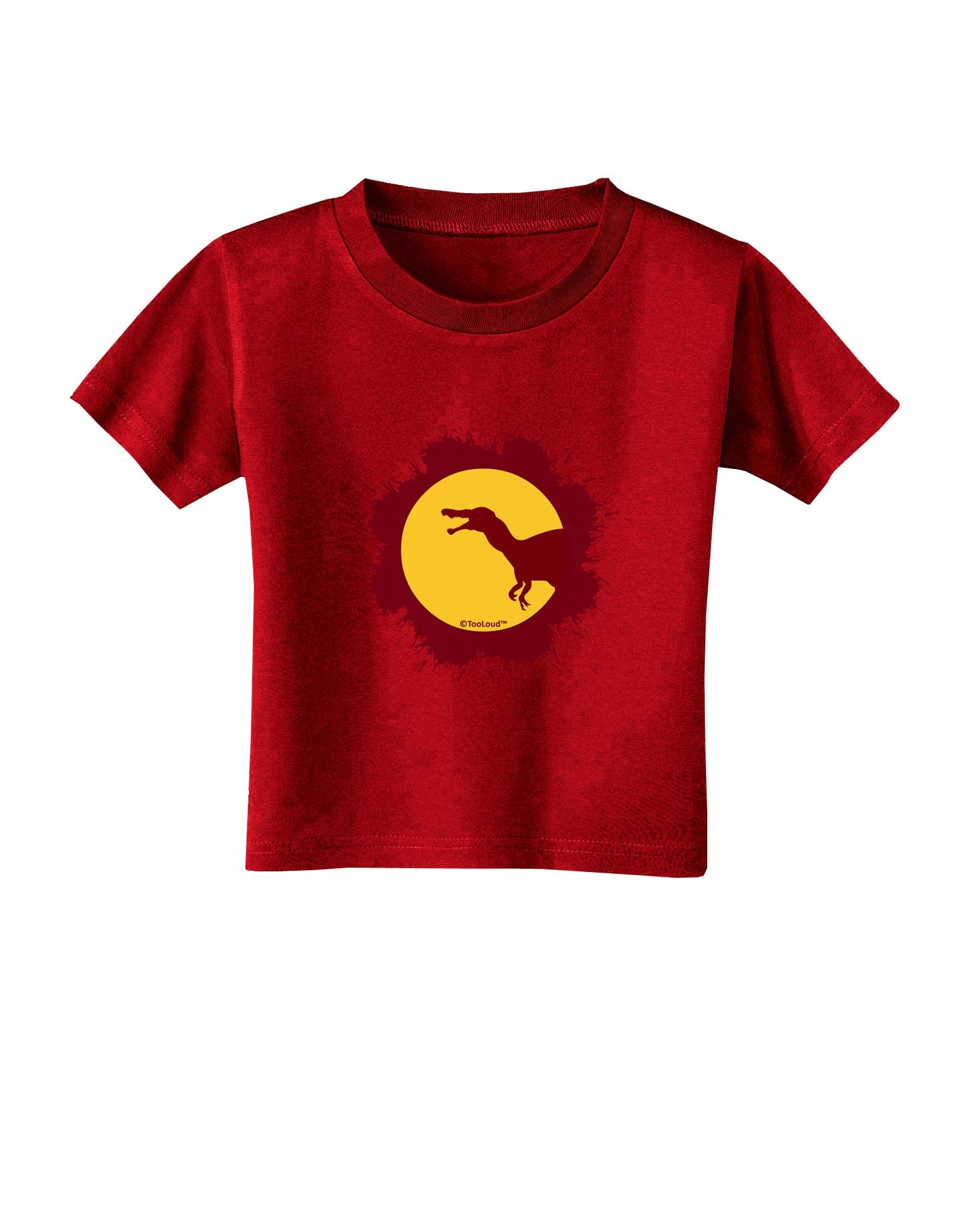 Dinosaur Silhouette Splatter Design Toddler T-Shirt Dark by TooLoud-Toddler T-Shirt-TooLoud-Red-2T-Davson Sales