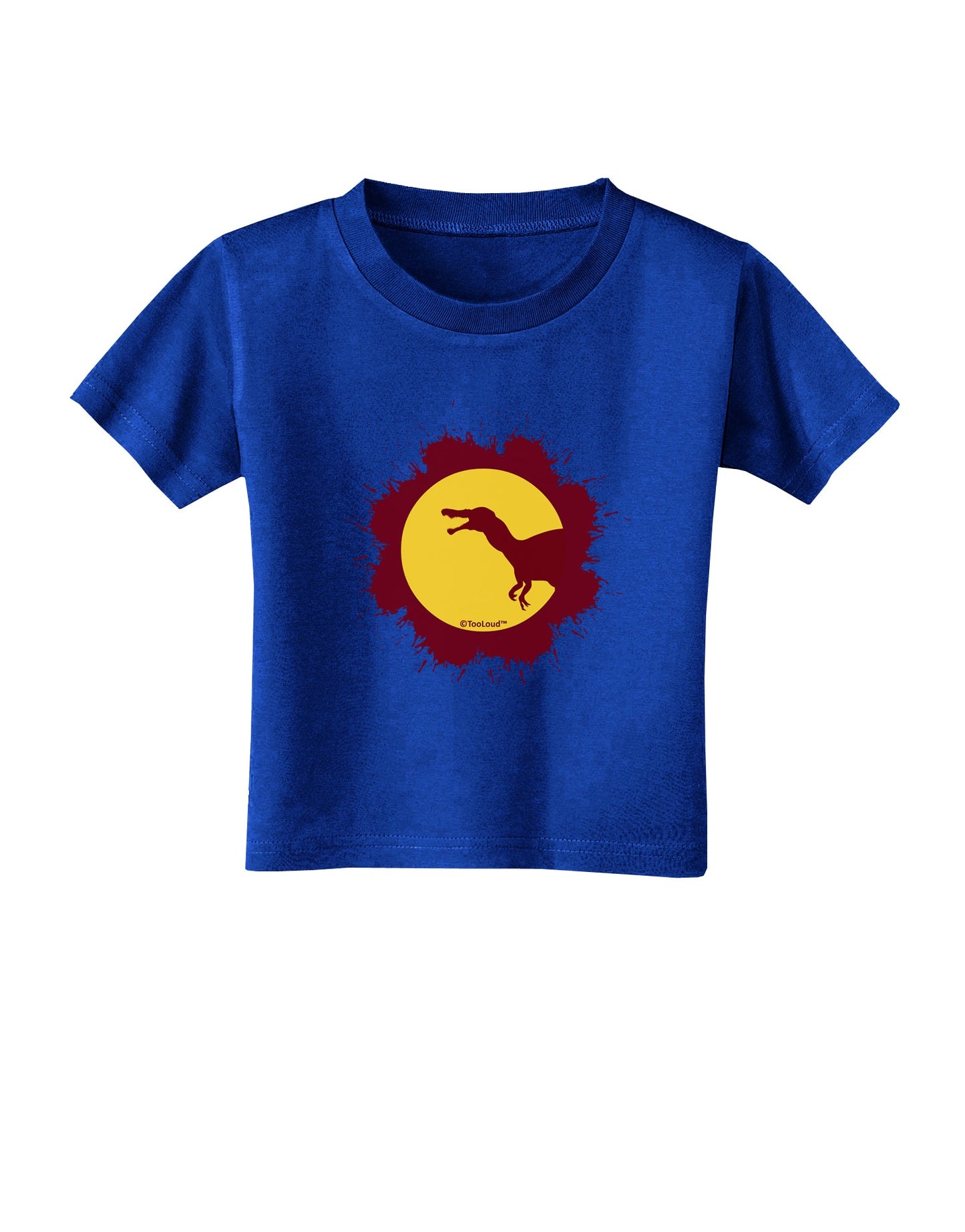 Dinosaur Silhouette Splatter Design Toddler T-Shirt Dark by TooLoud-Toddler T-Shirt-TooLoud-Royal-Blue-2T-Davson Sales