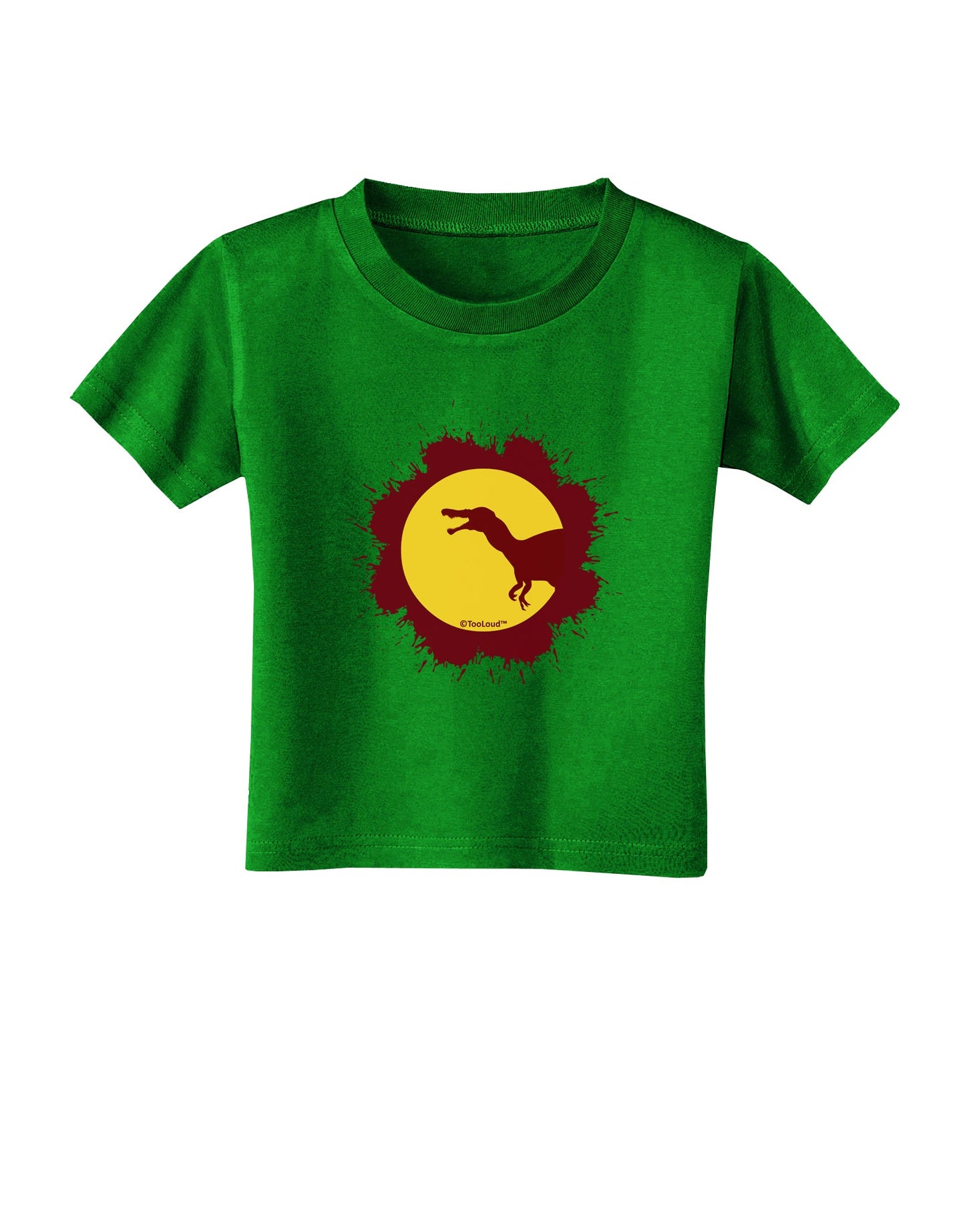 Dinosaur Silhouette Splatter Design Toddler T-Shirt Dark by TooLoud-Toddler T-Shirt-TooLoud-Clover-Green-2T-Davson Sales