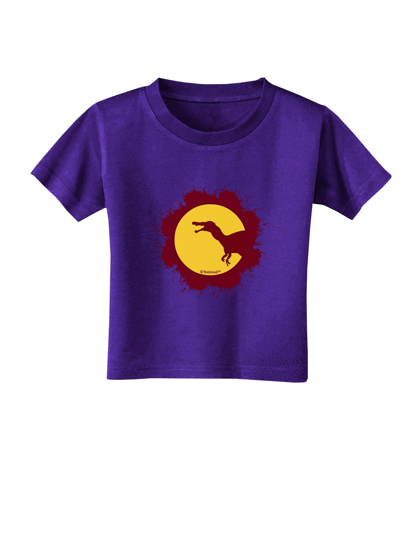 Dinosaur Silhouette Splatter Design Toddler T-Shirt Dark by TooLoud-Toddler T-Shirt-TooLoud-Purple-2T-Davson Sales