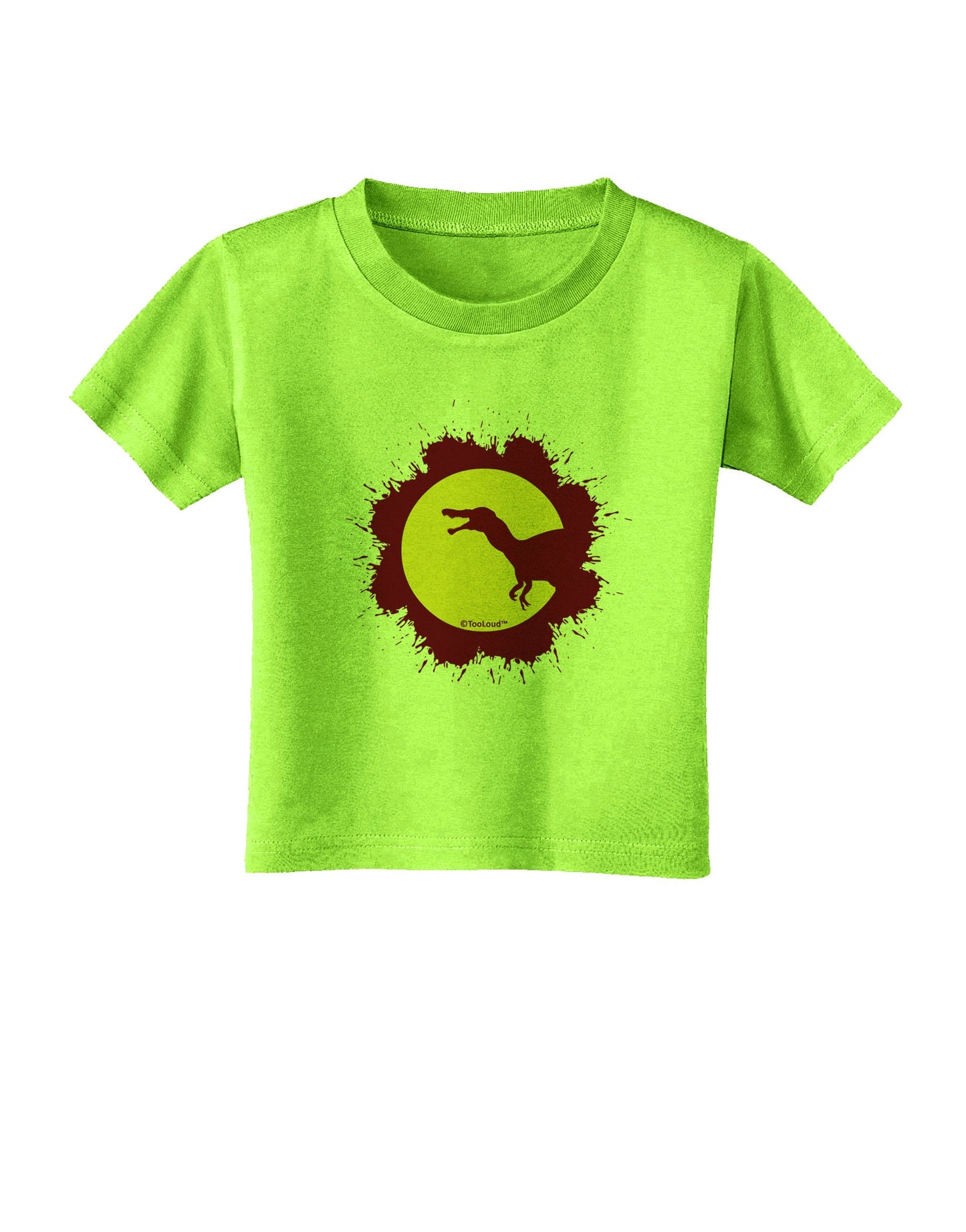 Dinosaur Silhouette Splatter Design Toddler T-Shirt by TooLoud-Toddler T-Shirt-TooLoud-Lime-Green-2T-Davson Sales