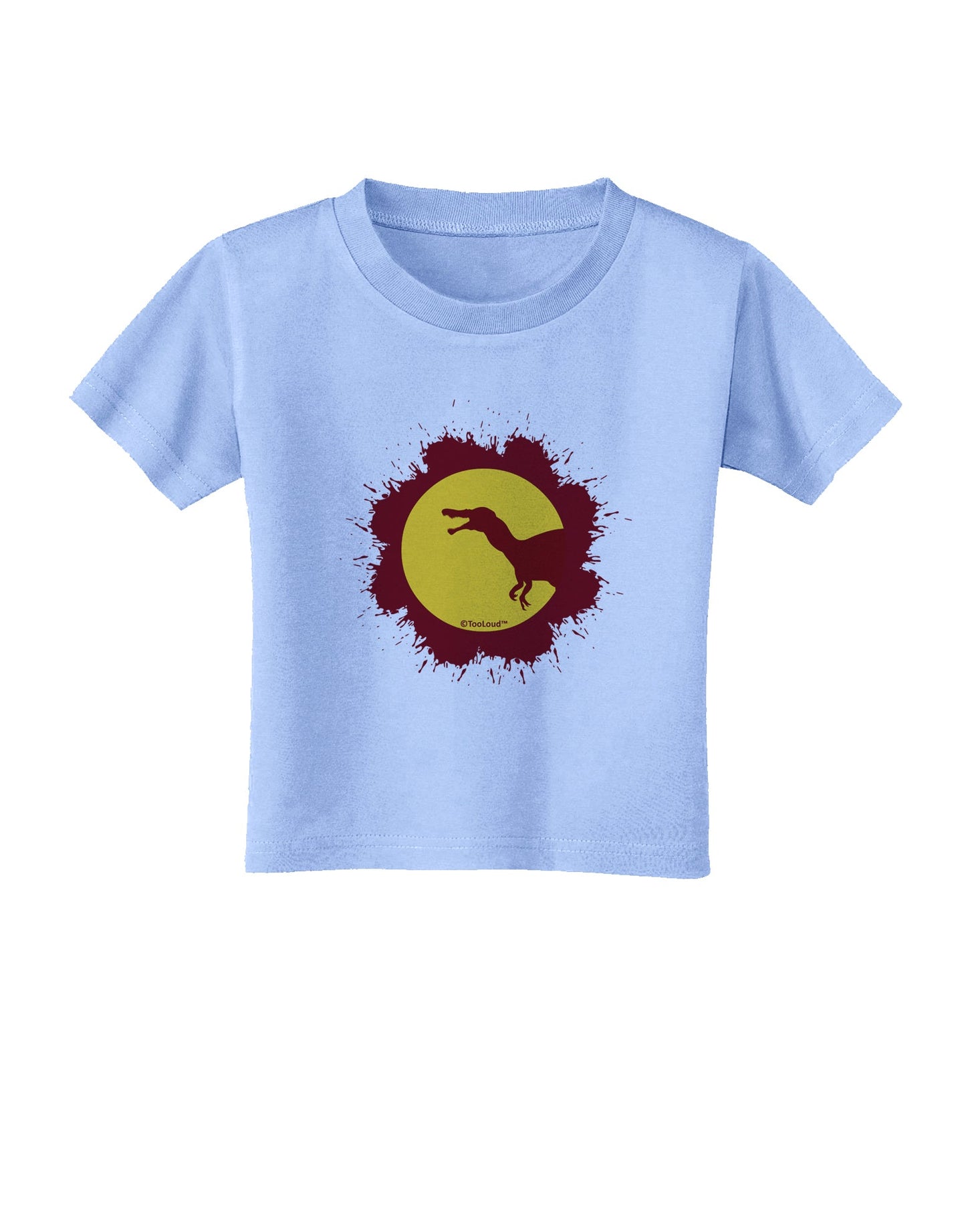 Dinosaur Silhouette Splatter Design Toddler T-Shirt by TooLoud-Toddler T-Shirt-TooLoud-Aquatic-Blue-2T-Davson Sales