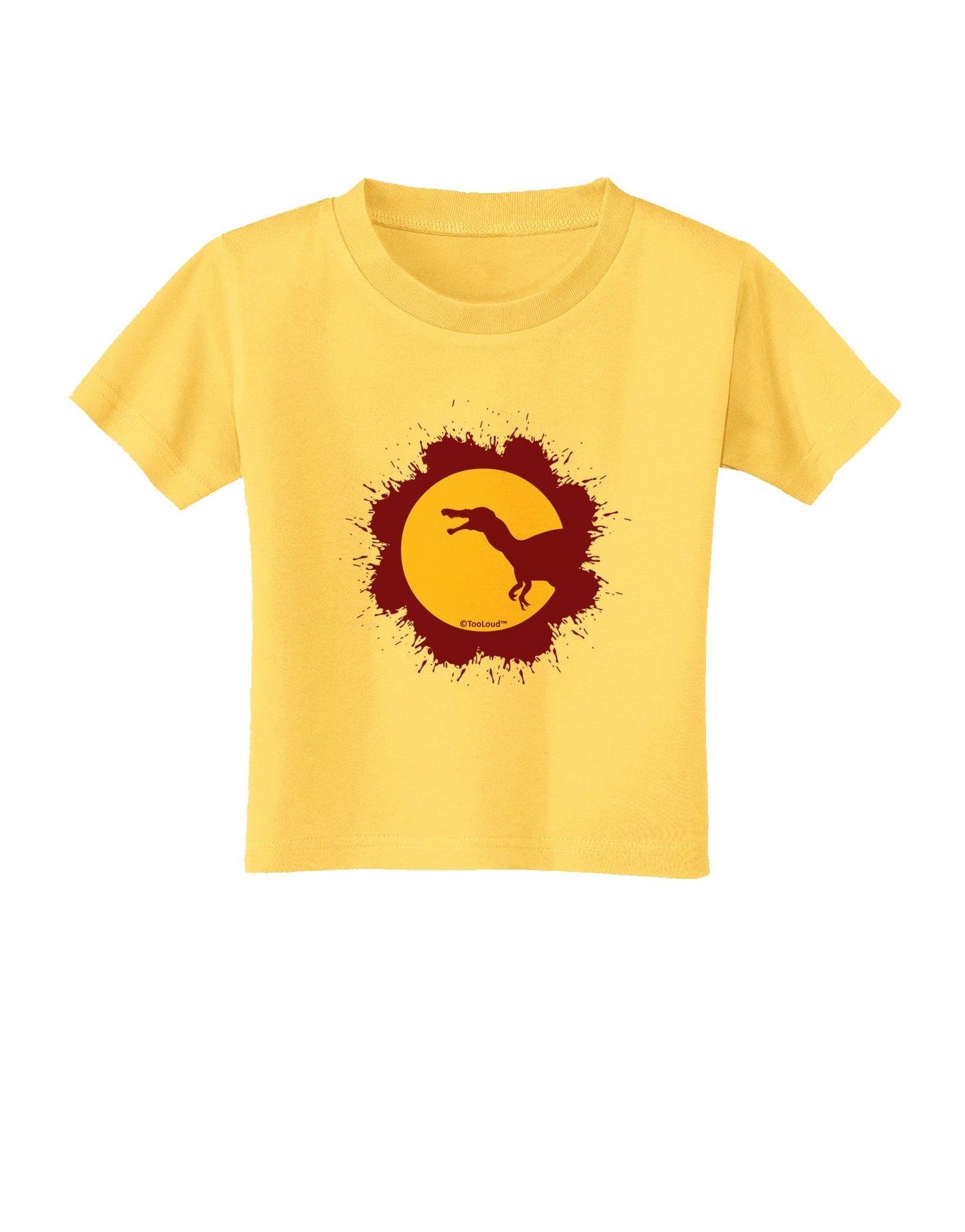 Dinosaur Silhouette Splatter Design Toddler T-Shirt by TooLoud-Toddler T-Shirt-TooLoud-Yellow-2T-Davson Sales
