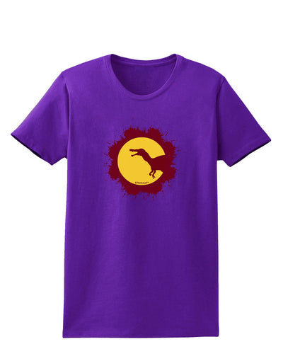 Dinosaur Silhouette Splatter Design Womens Dark T-Shirt by TooLoud-Womens T-Shirt-TooLoud-Purple-X-Small-Davson Sales