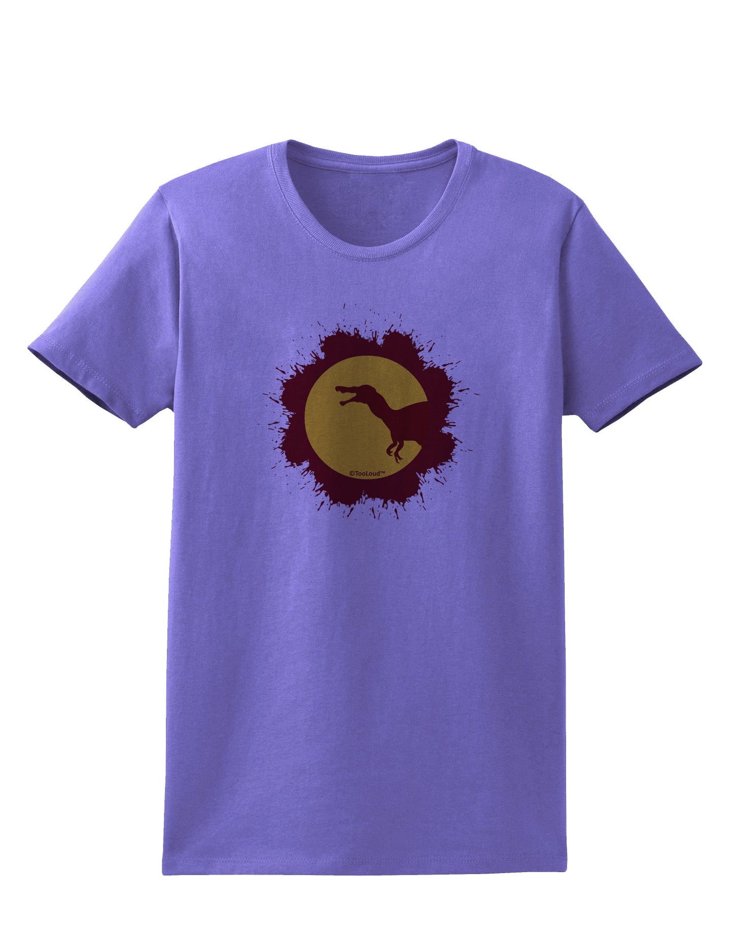 Dinosaur Silhouette Splatter Design Womens T-Shirt by TooLoud-Womens T-Shirt-TooLoud-Violet-X-Small-Davson Sales