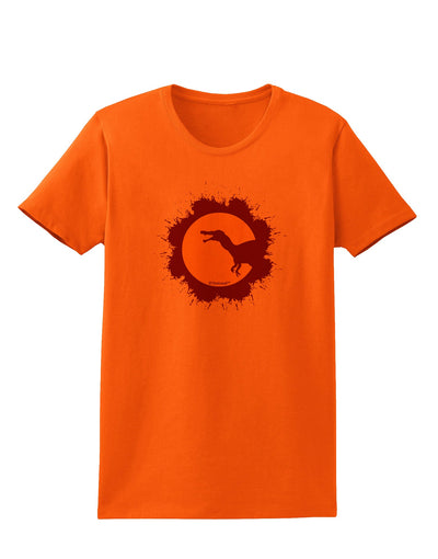 Dinosaur Silhouette Splatter Design Womens T-Shirt by TooLoud-Womens T-Shirt-TooLoud-Orange-X-Small-Davson Sales