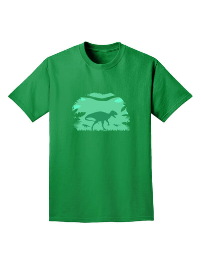 Dinosaur Silhouettes - Jungle Adult Dark T-Shirt by TooLoud-Mens T-Shirt-TooLoud-Kelly-Green-Small-Davson Sales