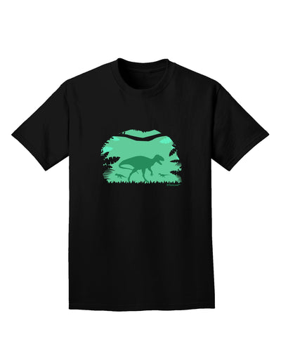 Dinosaur Silhouettes - Jungle Adult Dark T-Shirt by TooLoud-Mens T-Shirt-TooLoud-Black-Small-Davson Sales