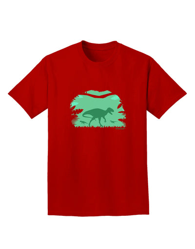 Dinosaur Silhouettes - Jungle Adult Dark T-Shirt by TooLoud-Mens T-Shirt-TooLoud-Red-Small-Davson Sales