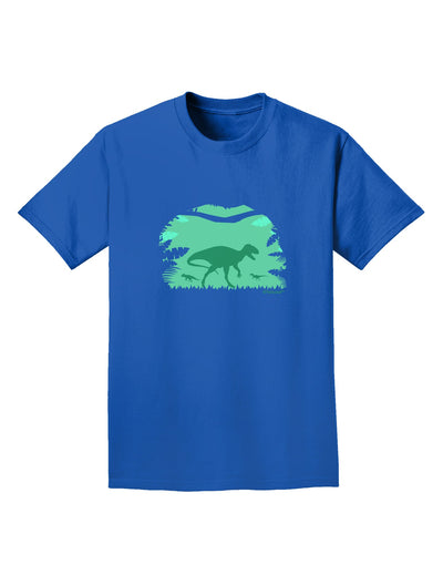 Dinosaur Silhouettes - Jungle Adult Dark T-Shirt by TooLoud-Mens T-Shirt-TooLoud-Royal-Blue-Small-Davson Sales