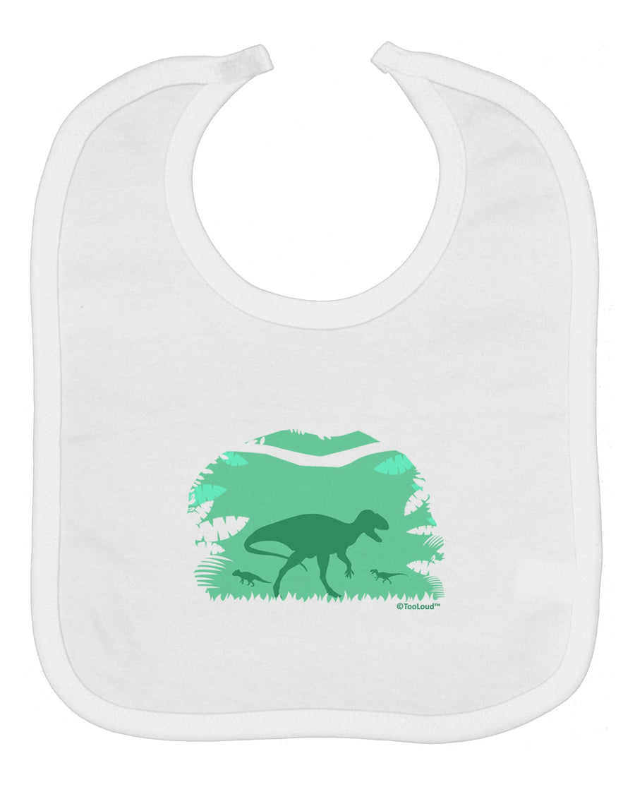 Dinosaur Silhouettes - Jungle Baby Bib by TooLoud