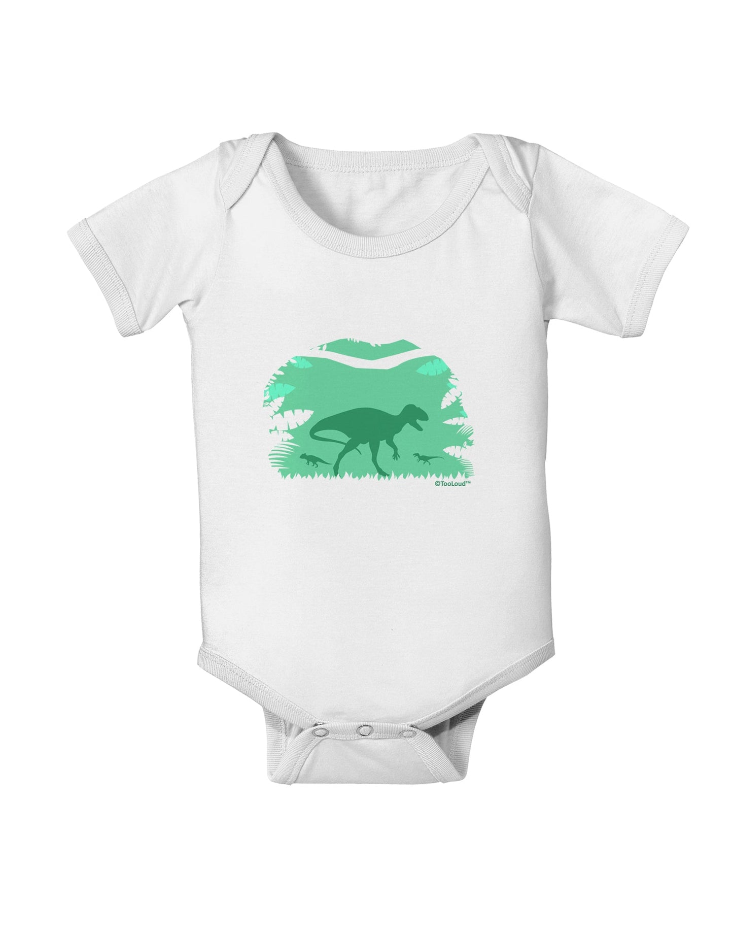 Dinosaur Silhouettes - Jungle Baby Romper Bodysuit by TooLoud-Baby Romper-TooLoud-White-06-Months-Davson Sales