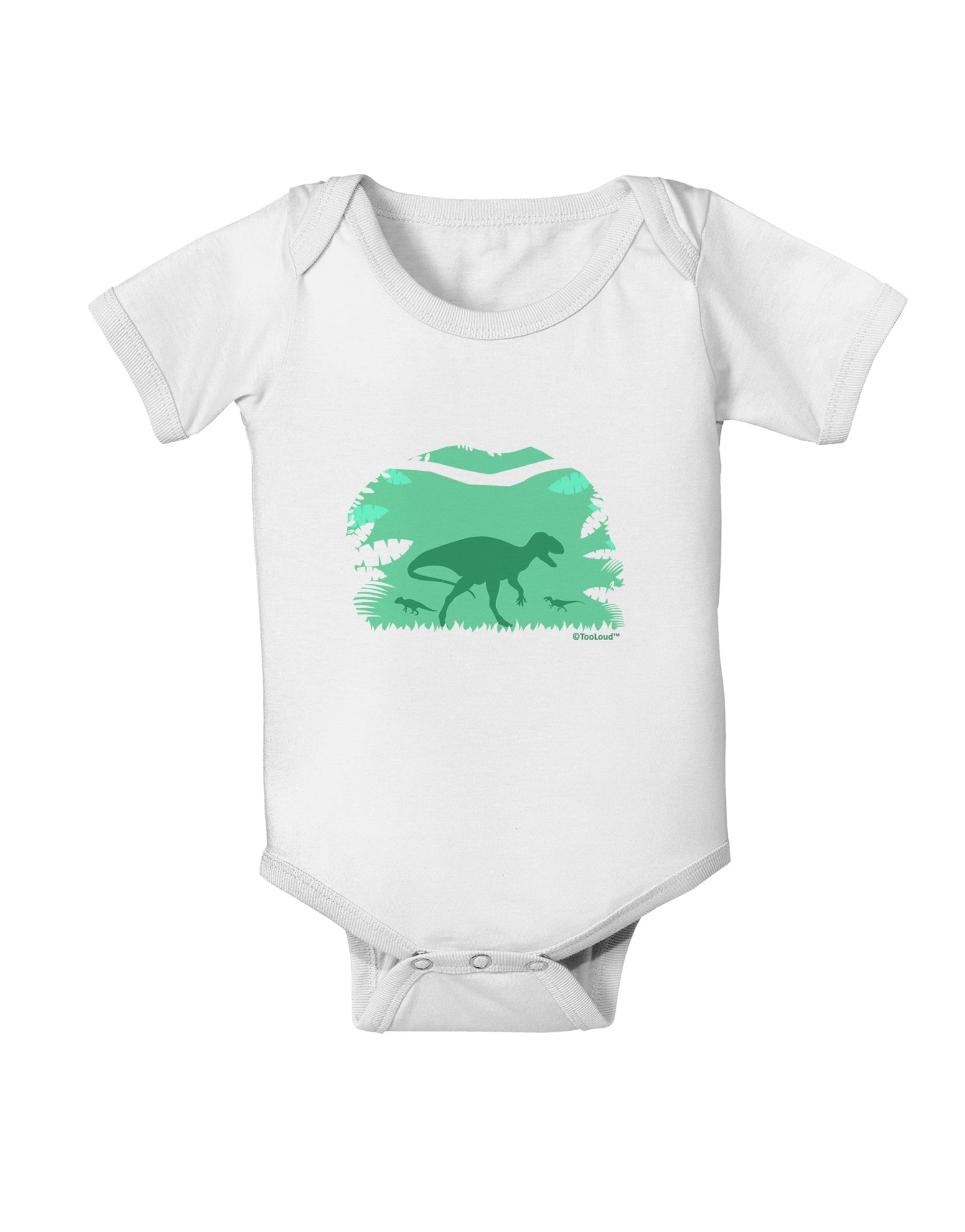 Dinosaur Silhouettes - Jungle Baby Romper Bodysuit by TooLoud-Baby Romper-TooLoud-White-06-Months-Davson Sales
