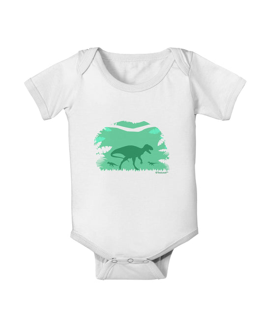 Dinosaur Silhouettes - Jungle Baby Romper Bodysuit by TooLoud-Baby Romper-TooLoud-White-06-Months-Davson Sales