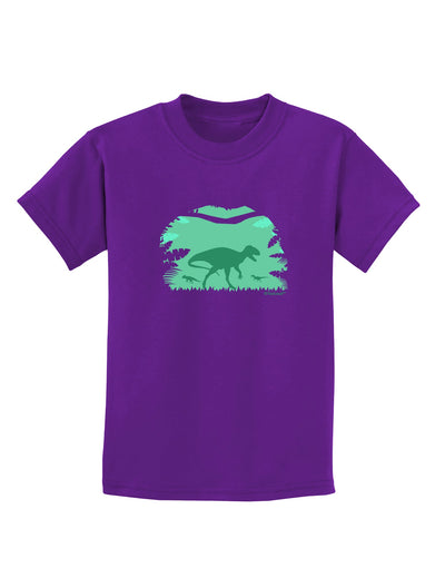 Dinosaur Silhouettes - Jungle Childrens Dark T-Shirt by TooLoud-Childrens T-Shirt-TooLoud-Purple-X-Small-Davson Sales