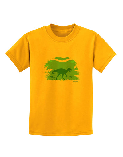 Dinosaur Silhouettes - Jungle Childrens T-Shirt by TooLoud-Childrens T-Shirt-TooLoud-Gold-X-Small-Davson Sales