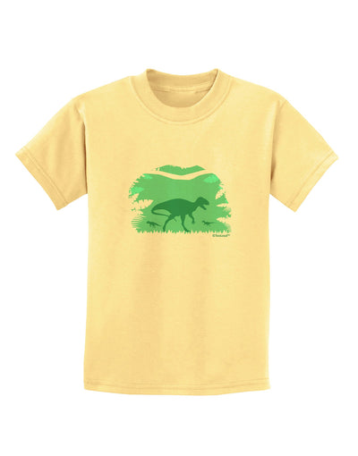 Dinosaur Silhouettes - Jungle Childrens T-Shirt by TooLoud-Childrens T-Shirt-TooLoud-Daffodil-Yellow-X-Small-Davson Sales