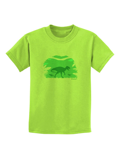 Dinosaur Silhouettes - Jungle Childrens T-Shirt by TooLoud-Childrens T-Shirt-TooLoud-Lime-Green-X-Small-Davson Sales