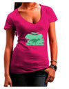 Dinosaur Silhouettes - Jungle Juniors V-Neck Dark T-Shirt by TooLoud-Womens V-Neck T-Shirts-TooLoud-Hot-Pink-Juniors Fitted Small-Davson Sales