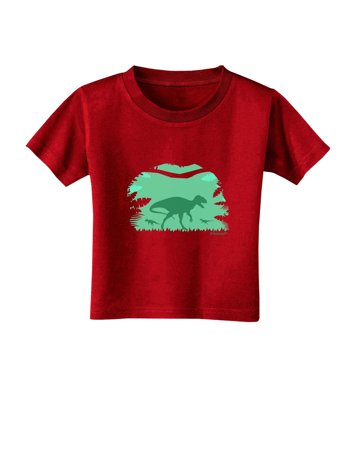 Dinosaur Silhouettes - Jungle Toddler T-Shirt Dark by TooLoud-Toddler T-Shirt-TooLoud-Red-2T-Davson Sales