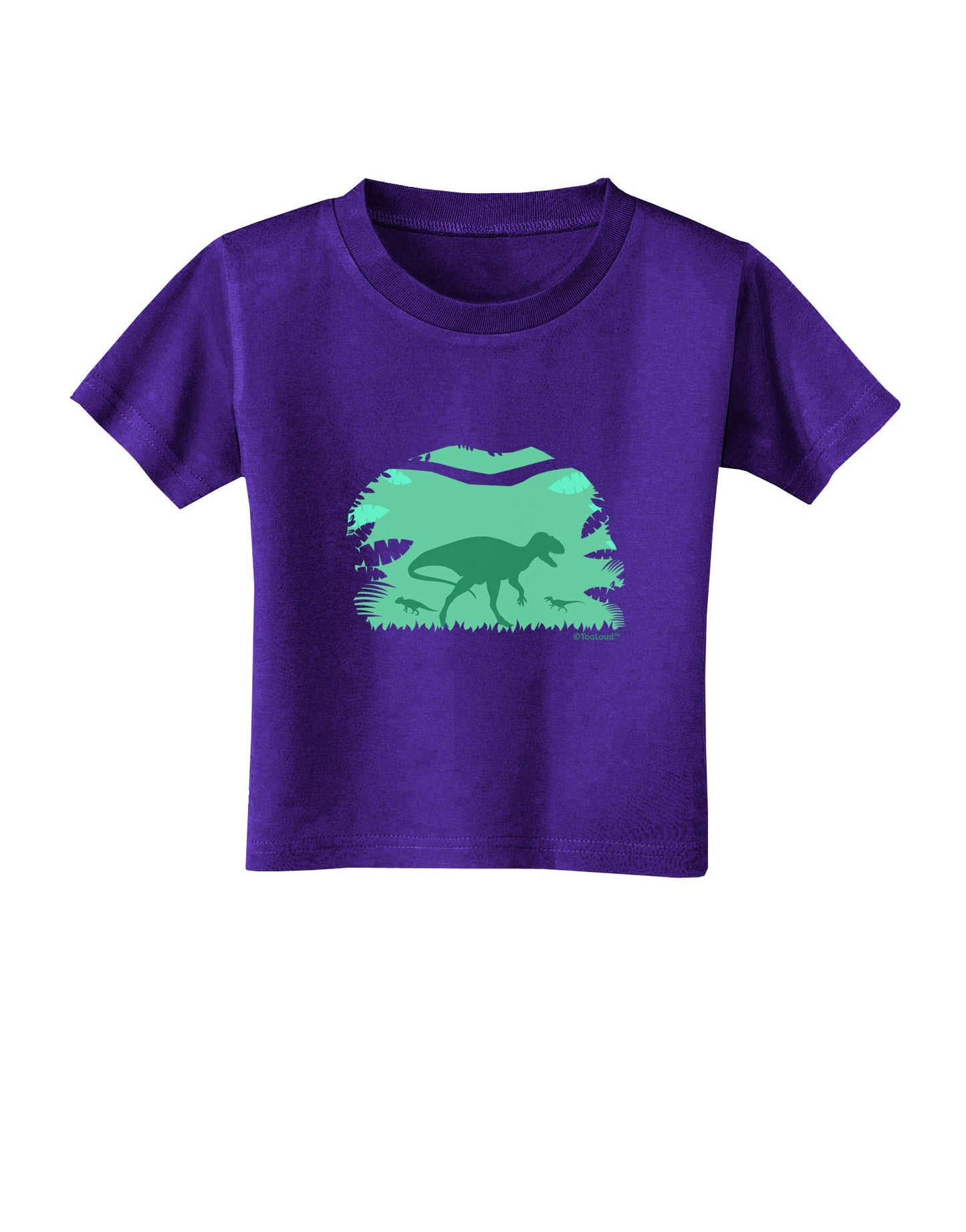 Dinosaur Silhouettes - Jungle Toddler T-Shirt Dark by TooLoud-Toddler T-Shirt-TooLoud-Purple-2T-Davson Sales