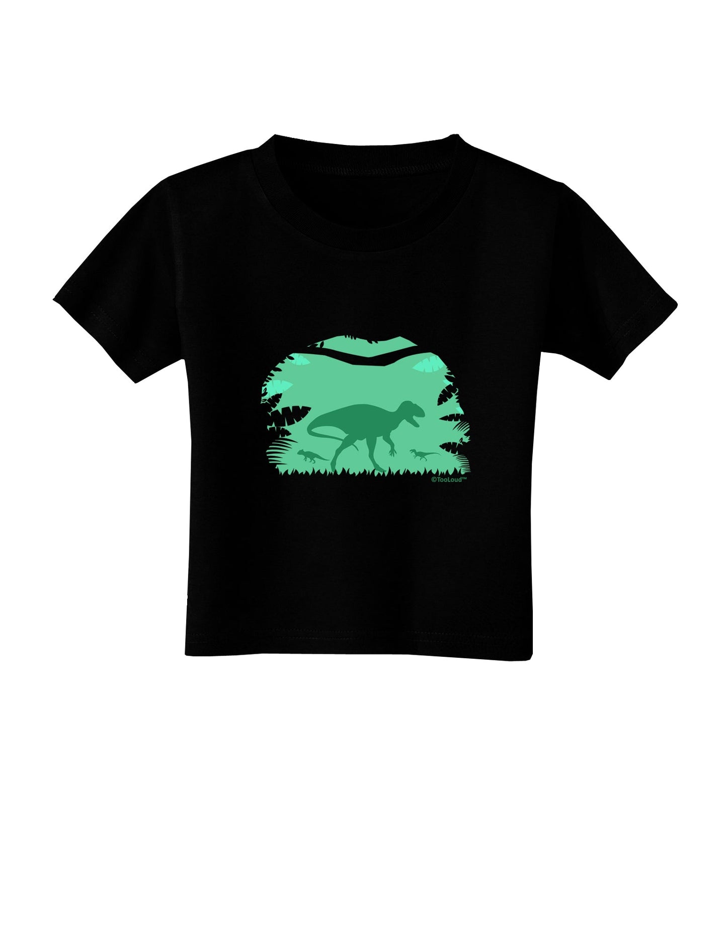 Dinosaur Silhouettes - Jungle Toddler T-Shirt Dark by TooLoud-Toddler T-Shirt-TooLoud-Black-2T-Davson Sales