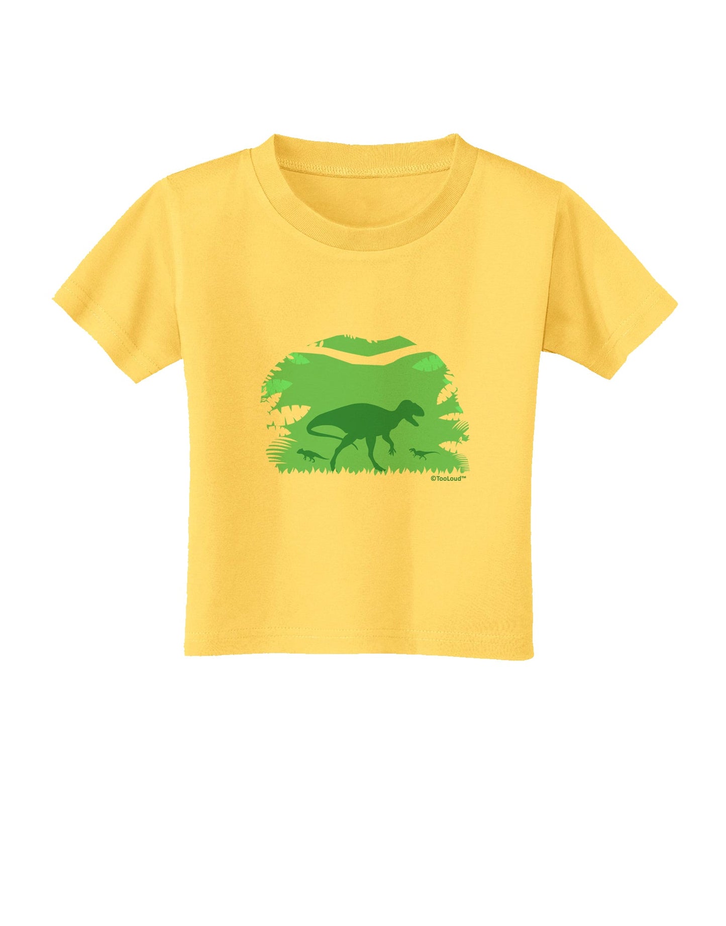 Dinosaur Silhouettes - Jungle Toddler T-Shirt by TooLoud-Toddler T-Shirt-TooLoud-Yellow-2T-Davson Sales