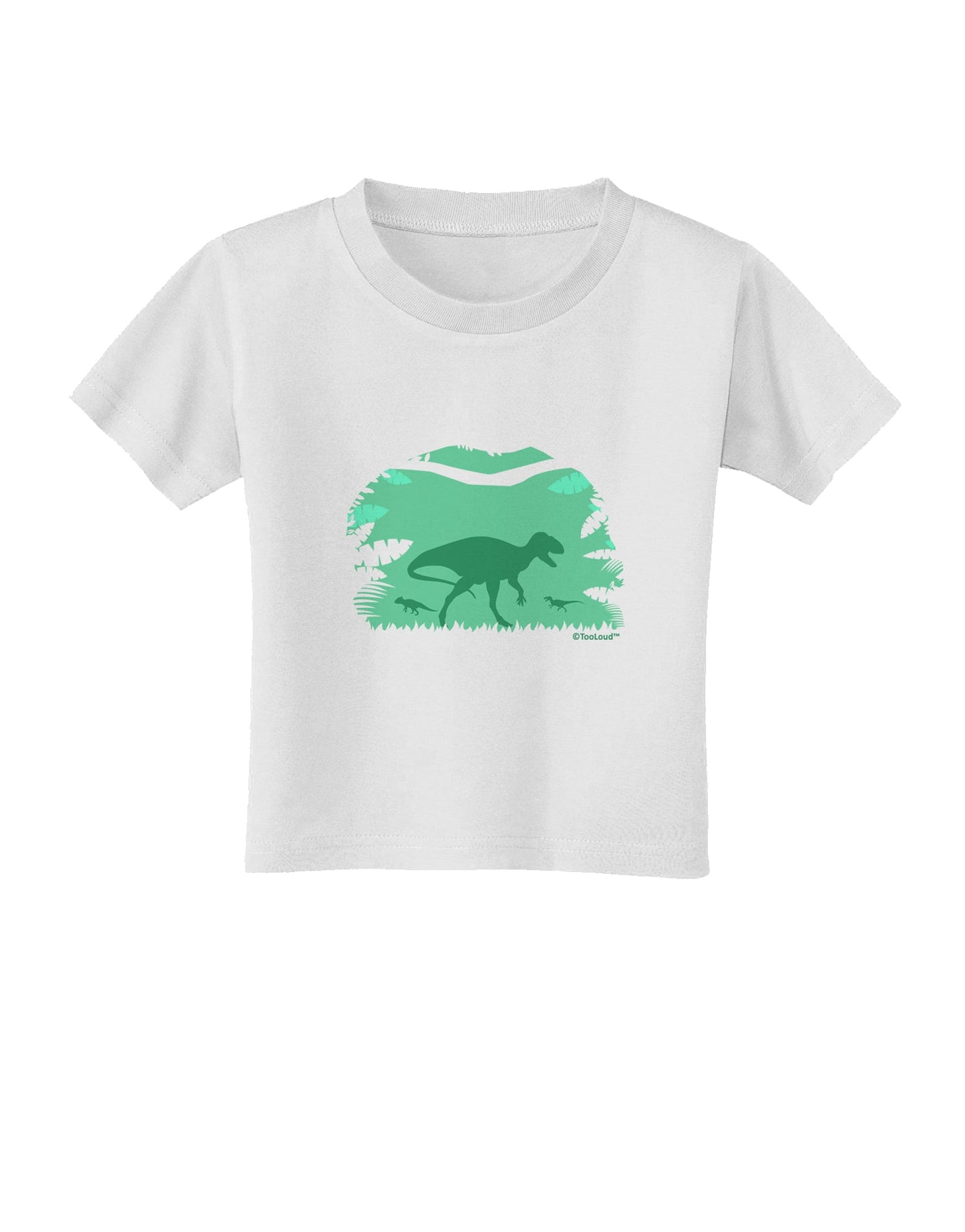 Dinosaur Silhouettes - Jungle Toddler T-Shirt by TooLoud-Toddler T-Shirt-TooLoud-White-2T-Davson Sales