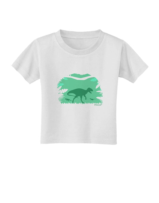 Dinosaur Silhouettes - Jungle Toddler T-Shirt by TooLoud-Toddler T-Shirt-TooLoud-White-2T-Davson Sales