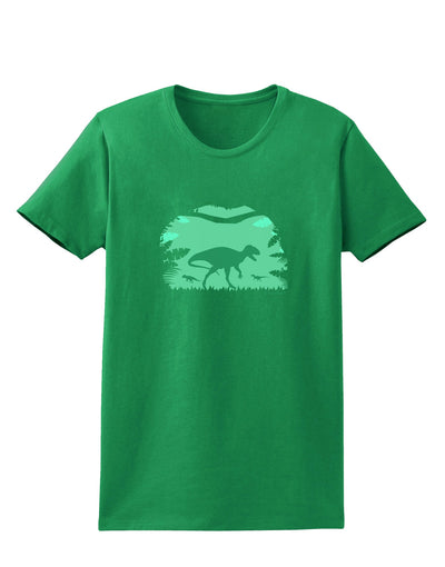 Dinosaur Silhouettes - Jungle Womens Dark T-Shirt by TooLoud-Womens T-Shirt-TooLoud-Kelly-Green-X-Small-Davson Sales