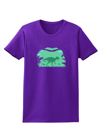 Dinosaur Silhouettes - Jungle Womens Dark T-Shirt by TooLoud-Womens T-Shirt-TooLoud-Purple-X-Small-Davson Sales