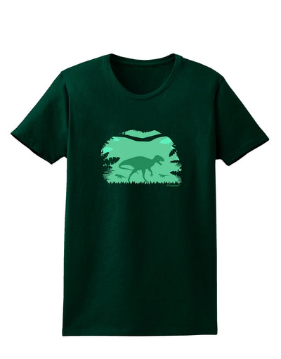 Dinosaur Silhouettes - Jungle Womens Dark T-Shirt by TooLoud-Womens T-Shirt-TooLoud-Forest-Green-Small-Davson Sales