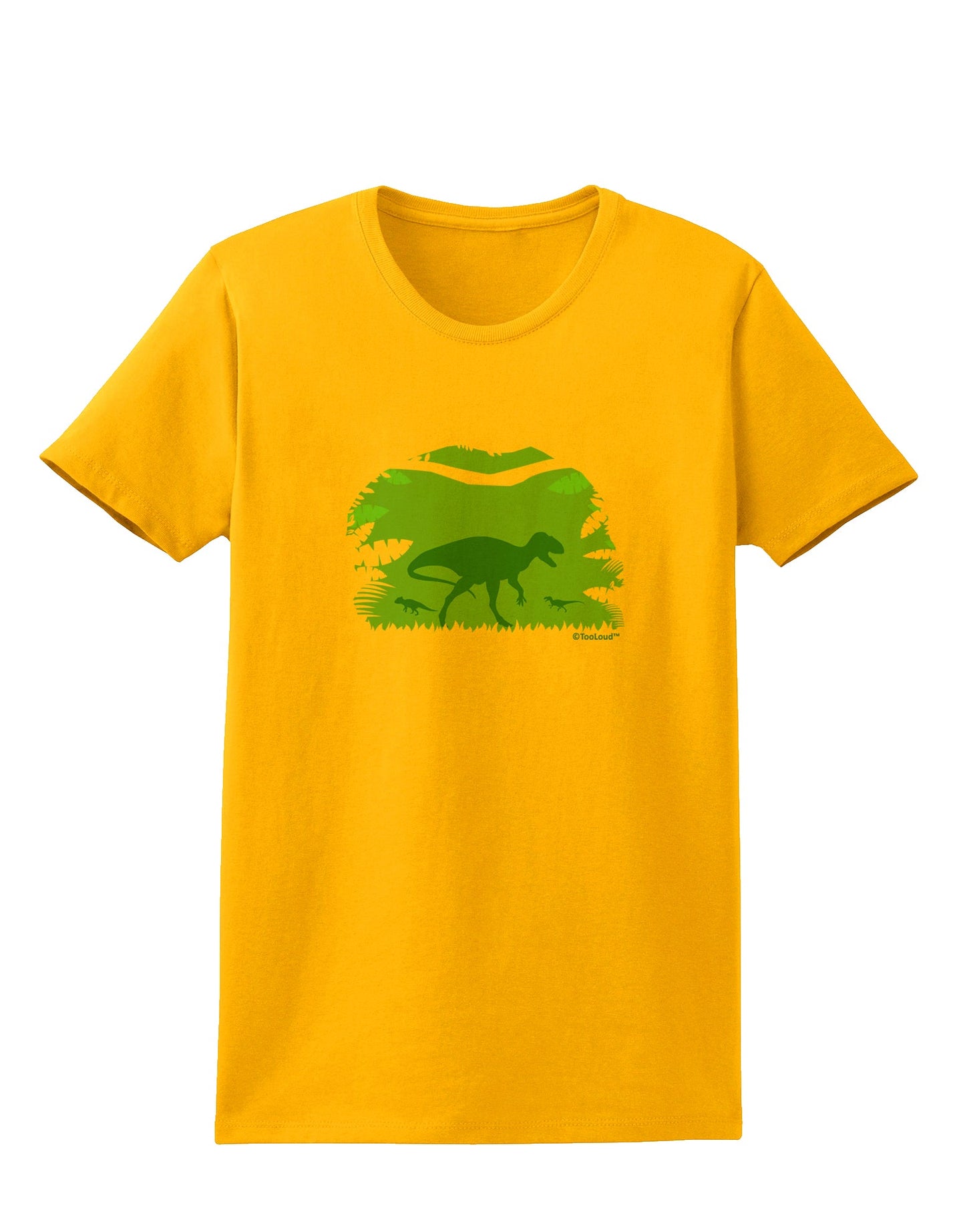 Dinosaur Silhouettes - Jungle Womens T-Shirt by TooLoud-Womens T-Shirt-TooLoud-Gold-X-Small-Davson Sales