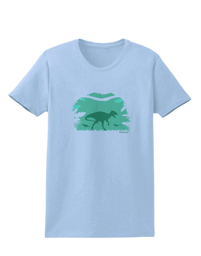 Dinosaur Silhouettes - Jungle Womens T-Shirt by TooLoud-Womens T-Shirt-TooLoud-Light-Blue-X-Small-Davson Sales