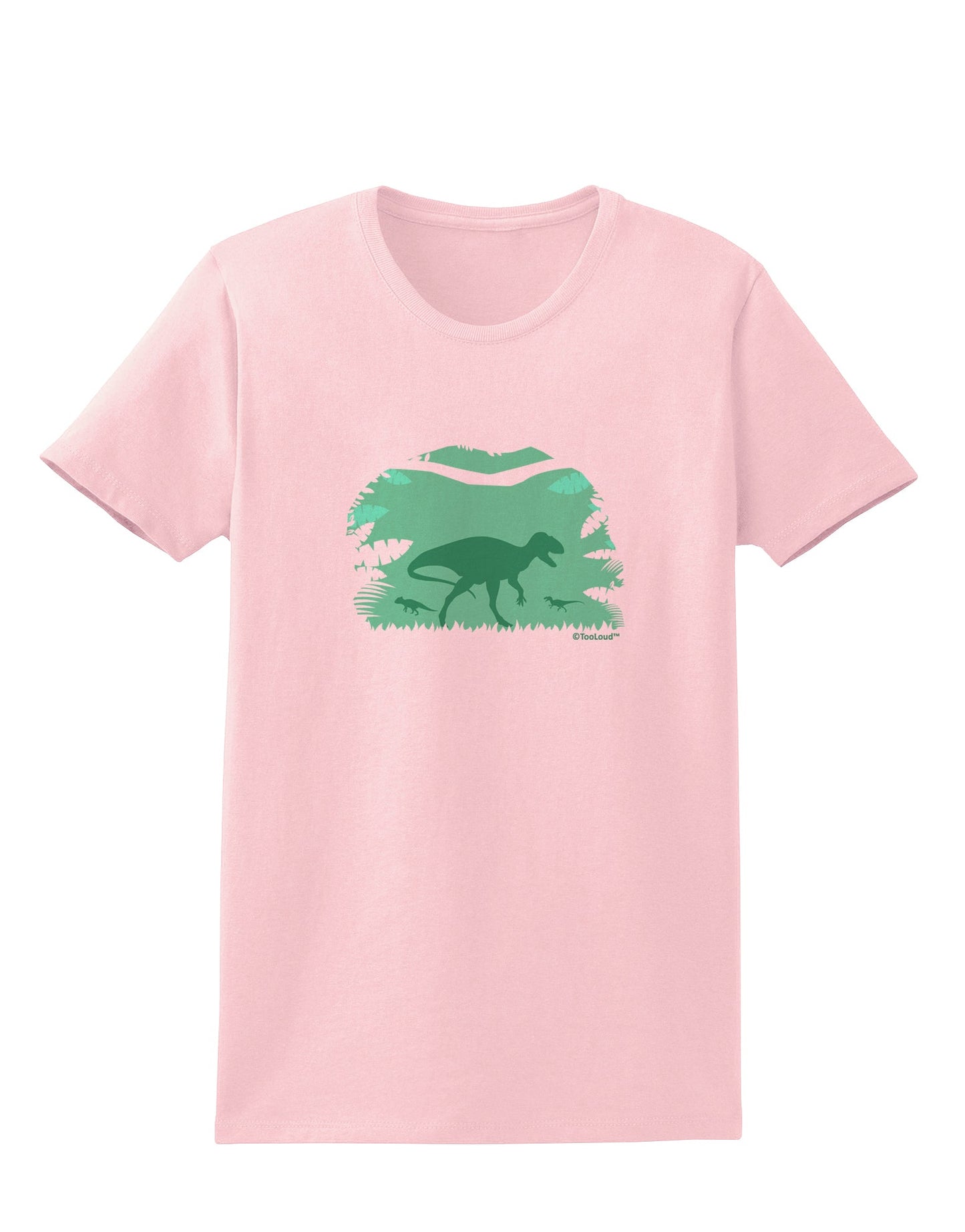 Dinosaur Silhouettes - Jungle Womens T-Shirt by TooLoud-Womens T-Shirt-TooLoud-PalePink-X-Small-Davson Sales